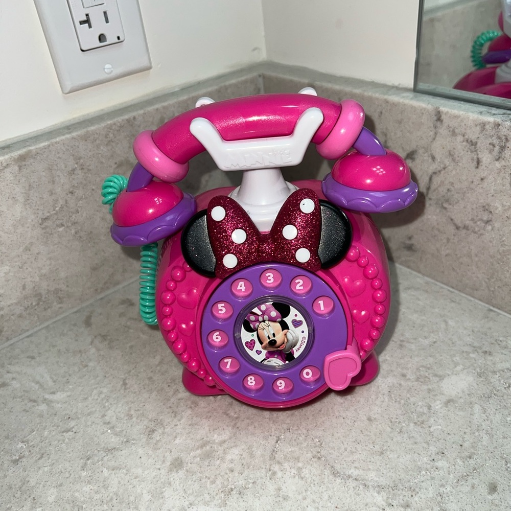 Kids' Pink and Purple Toy Phone with Character Design